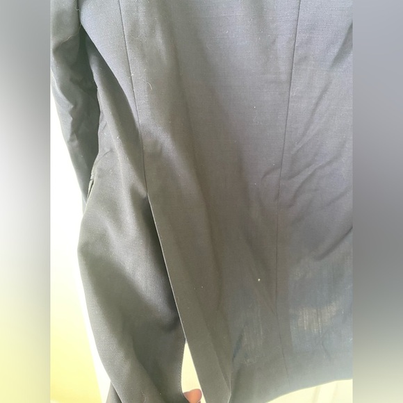 INDOCHINIO NWOT Navy Blazer w Vibrant Cloud Lining, Shoulder Pads & Gold Buttons - Picture 8 of 11